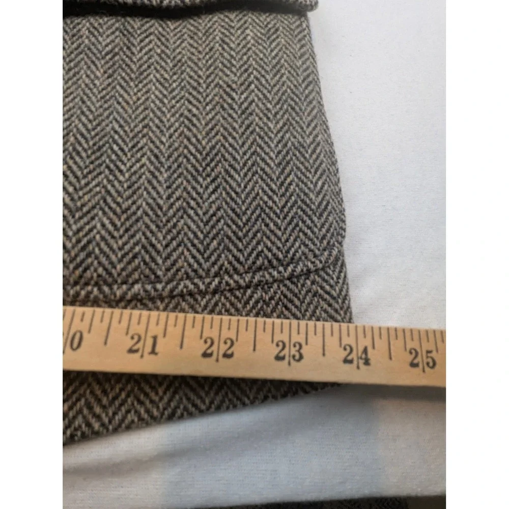 Corbin Ltd Tweed Wool Men Herringbone Sport Coat Blazer Gray Brown USA Lrg Vtg